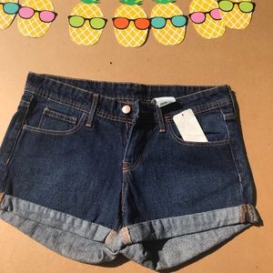 NWT H&M DARK WASH CUFFED JEAN SHORTS SIZE